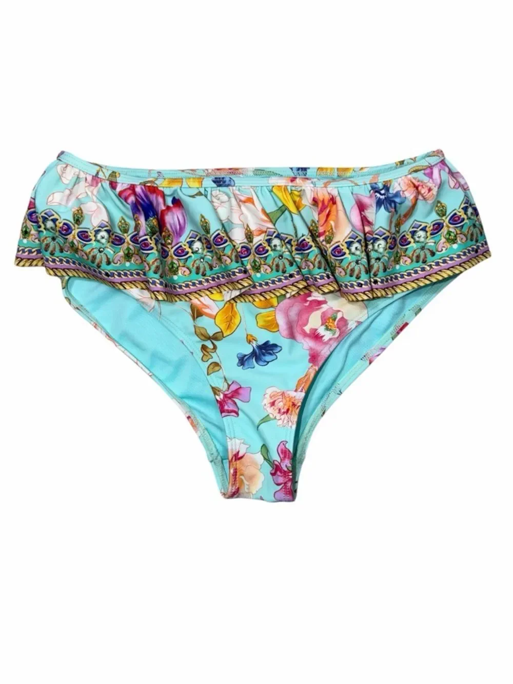 Milla by Camilla Girls Blue Natures Kaleidoscope Frill Ruffle Bikini Bottom